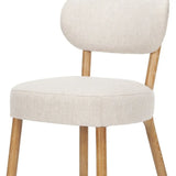 Beige Upholstered Fabric Open Back Dining Side Chair - Homeroots - Flyclothing LLC