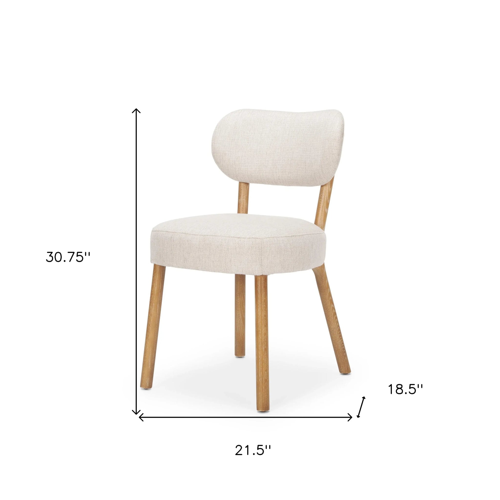 Beige Upholstered Fabric Open Back Dining Side Chair - Homeroots - Flyclothing LLC
