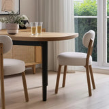 Beige Upholstered Fabric Open Back Dining Side Chair - Homeroots - Flyclothing LLC