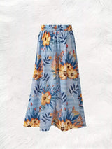 Printed Elastic Waist Skirt - Trendsi - Flyclothing LLC