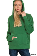 Zenana Fleece Kangaroo Pocket Hoodie - Trendsi - Flyclothing LLC