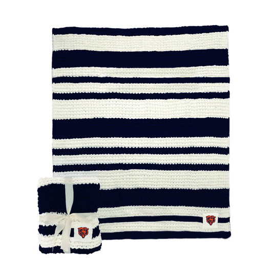 Chicago Bears Cable Knit Throw 50x60 - Logo Brands - Flyclothing LLC