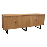 80" Natural Distressed Solid Wood Live Edge Credenza With Four Doors - Homeroots - Flyclothing LLC