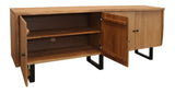 80" Natural Distressed Solid Wood Live Edge Credenza With Four Doors - Homeroots - Flyclothing LLC