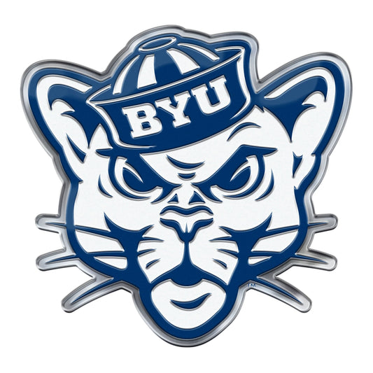 BYU Cougars Heavy Duty Aluminum Embossed Color Emblem - Alternate - BYU