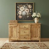 60" Natural Distressed Solid Wood Three Drawer Sideboard With Two Doors - Homeroots - Flyclothing LLC