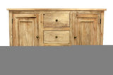 60" Natural Distressed Solid Wood Three Drawer Sideboard With Two Doors - Homeroots - Flyclothing LLC