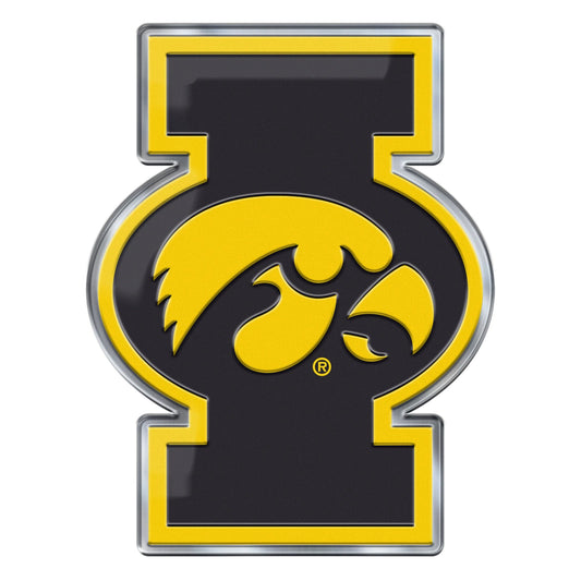 Iowa Hawkeyes Heavy Duty Aluminum Embossed Color Emblem - Alternate - Iowa