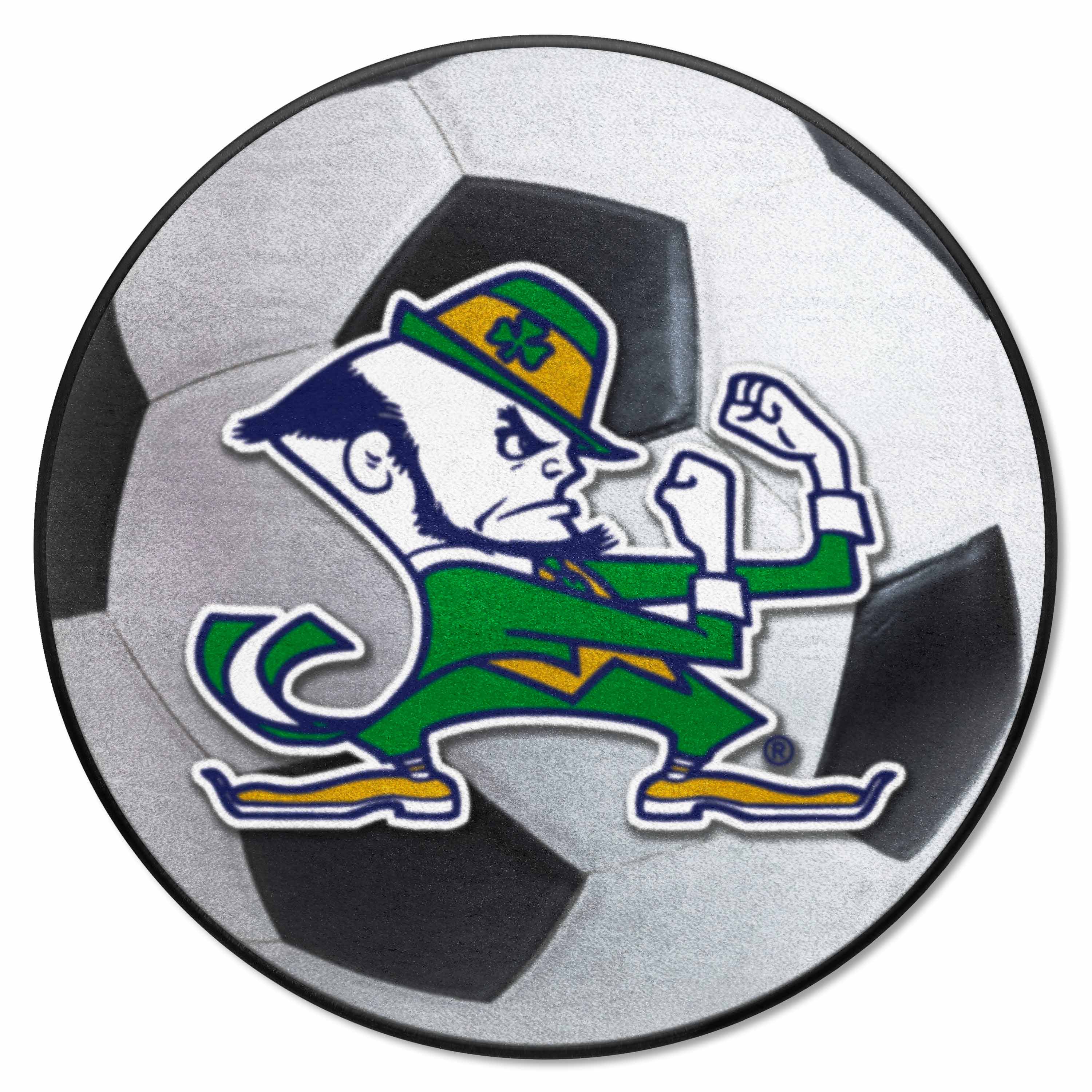 Notre Dame Fighting Irish Soccer Ball Rug - 27in. Diameter, Leprechaun - Notre Dame