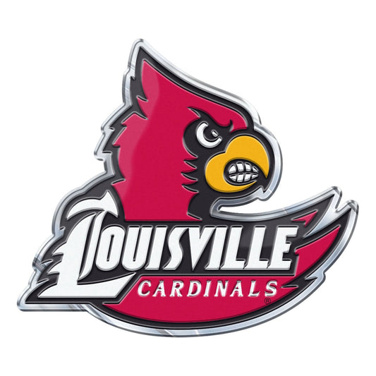 Louisville Cardinals Heavy Duty Aluminum Embossed Color Emblem - Alternate - Louisville