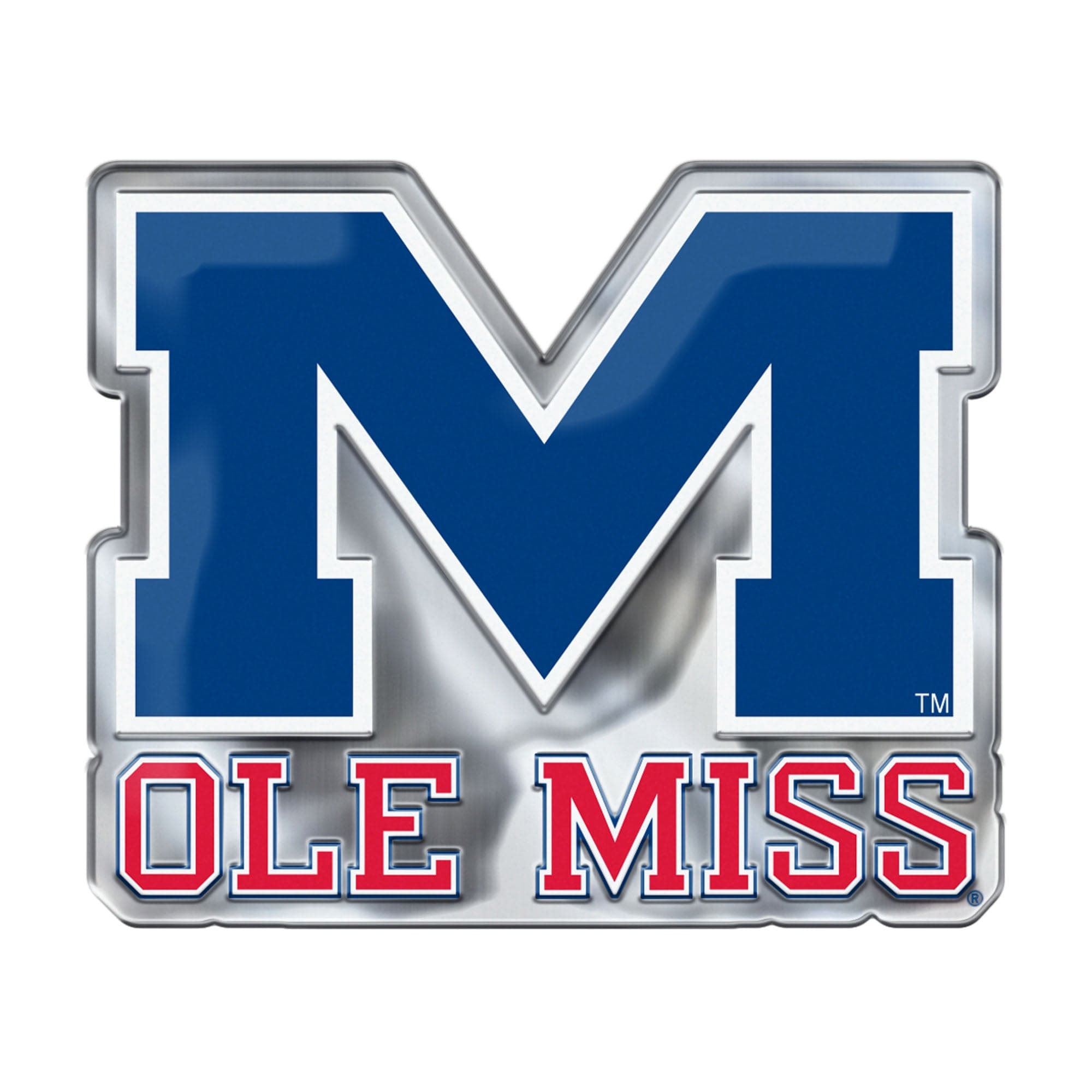 Ole Miss Rebels Heavy Duty Aluminum Embossed Color Emblem - Alternate - Ole Miss