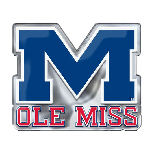 Ole Miss Rebels Heavy Duty Aluminum Embossed Color Emblem - Alternate - Ole Miss