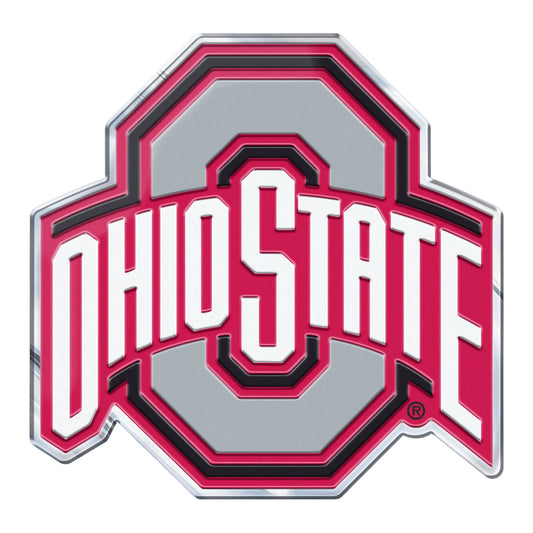 Ohio State Buckeyes Heavy Duty Aluminum Embossed Color Emblem - Alternate - Ohio State