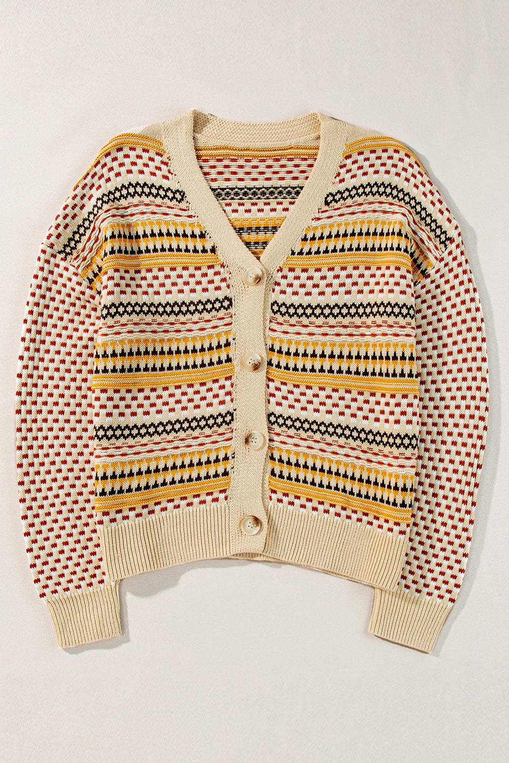 Button Down Long Sleeve Cardigan - Trendsi - Flyclothing LLC