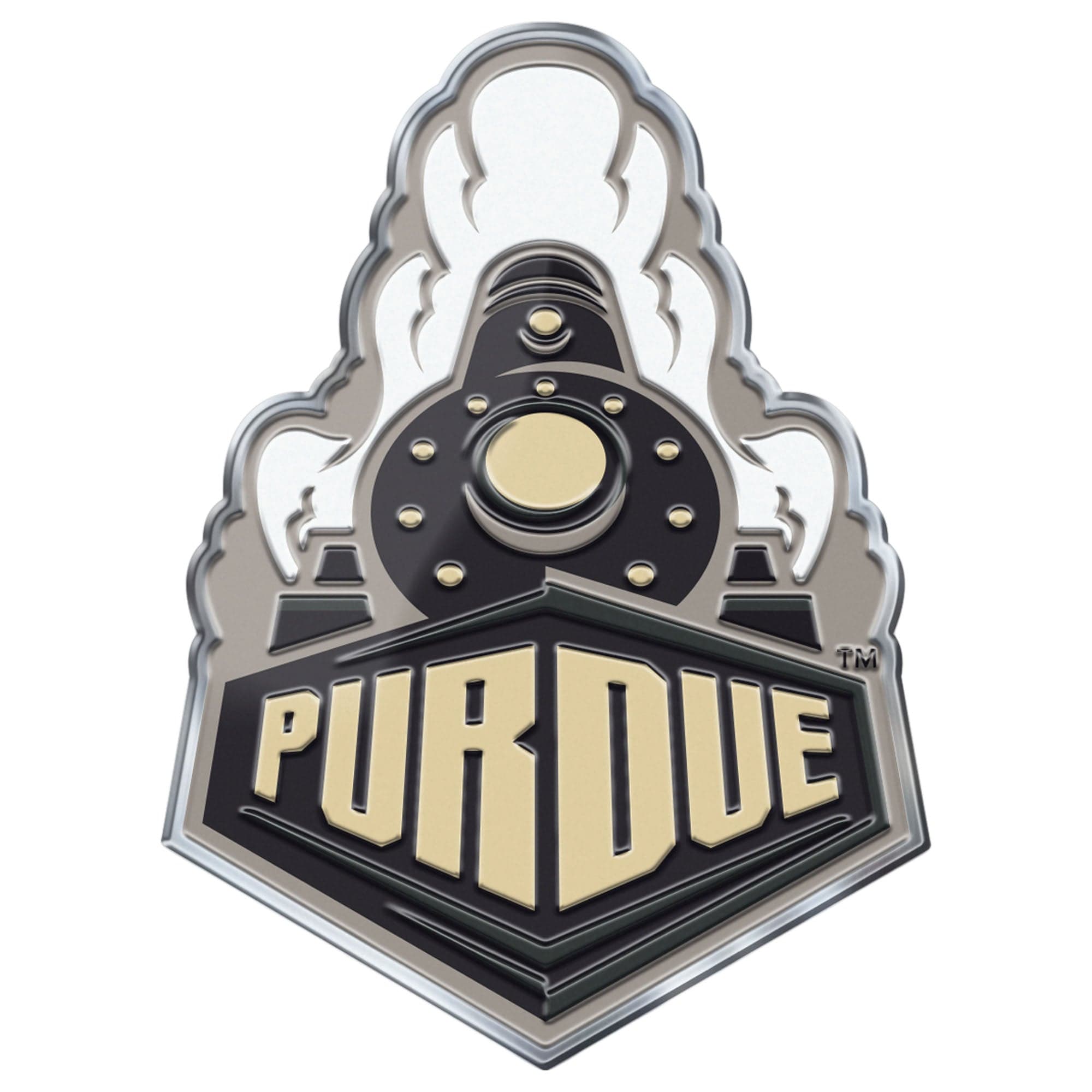 Purdue Boilermakers Heavy Duty Aluminum Embossed Color Emblem - Alternate - Purdue