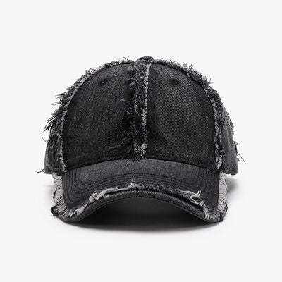 Raw Hem Cotton Baseball Cap - Trendsi - Flyclothing LLC