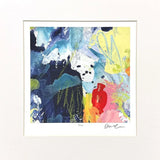 Set Of Four Vibrant Modern Abstract Watercolor Gold Framed Wall Art