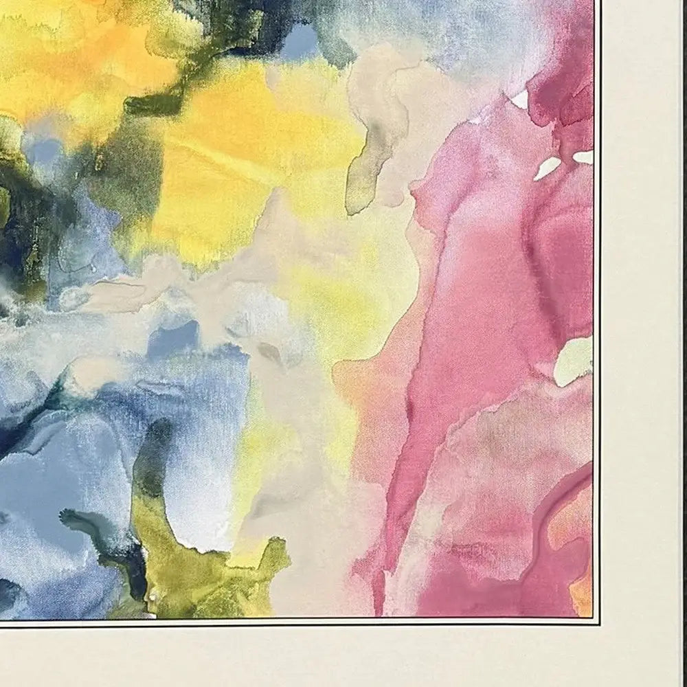 Set Of Two Modern Abstract Watercolor Black Framed Wall Art - Homeroots - Flyclothing LLC