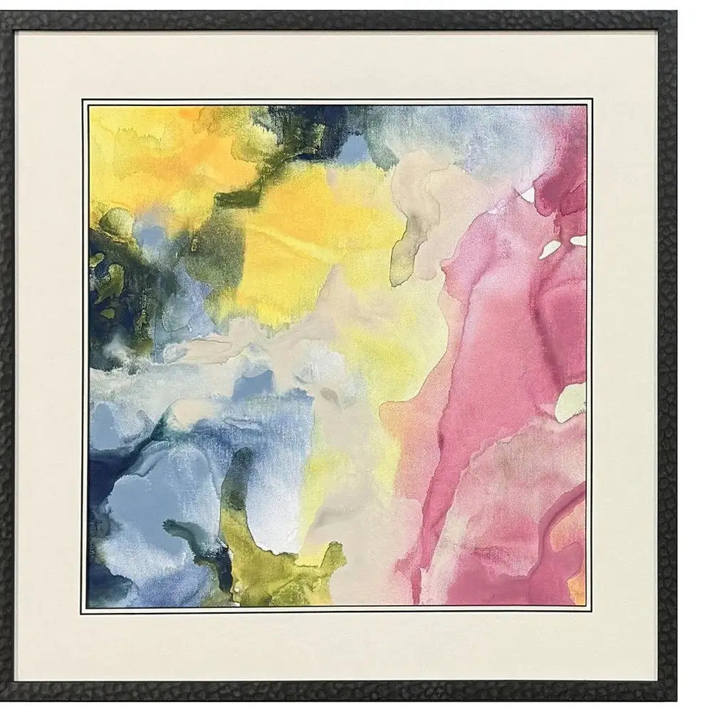 Set Of Two Modern Abstract Watercolor Black Framed Wall Art - Homeroots - Flyclothing LLC