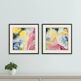 Set Of Two Modern Abstract Watercolor Black Framed Wall Art - Homeroots - Flyclothing LLC