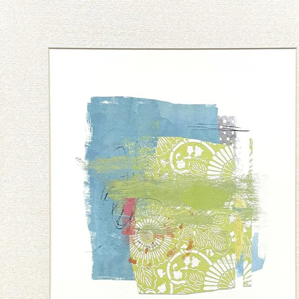 Set Of Four Modern Abstract Silver Framed Wall Art