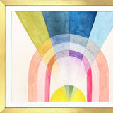 Set Of Two Geometric Watercolor Gold Framed Wall Art