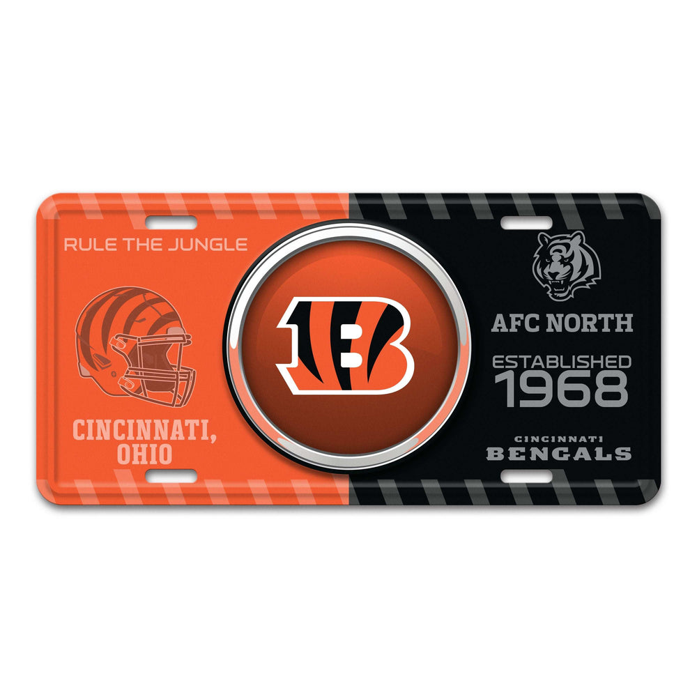 NFL - Cincinnati Bengals Embossed Metal License Plate - Logo Brands - Flyclothing LLC