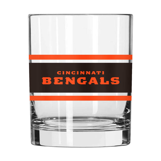 Cincinnati Bengals 14oz Stripe Rocks Glass - Logo Brands - Flyclothing LLC