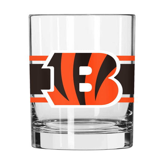 Cincinnati Bengals 14oz Stripe Rocks Glass - Logo Brands - Flyclothing LLC