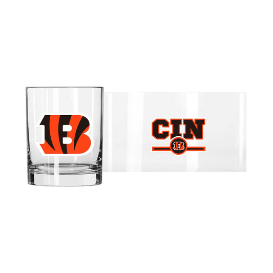 Cincinnati Bengals 14oz Letterman Rocks Glass - Logo Brands - Flyclothing LLC