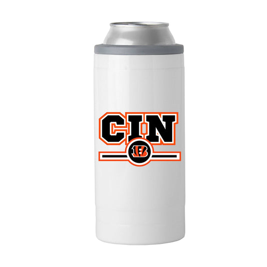 Cincinnati Bengals Letterman 12 oz Slim Can Coolie - Logo Brands - Flyclothing LLC