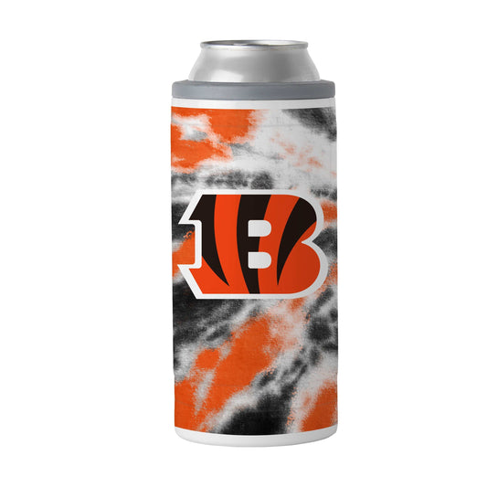 Cincinnati Bengals 12oz Tie Dye Slim Can Coolie - Logo Brands - Flyclothing LLC