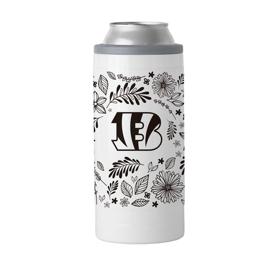 Cincinnati Bengals 12oz Botanical Slim Can Coolie - Logo Brands - Flyclothing LLC