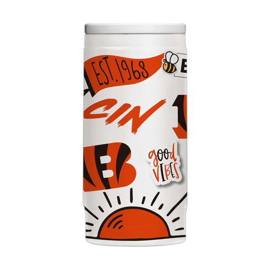 Cincinnati Bengals 12oz Native Powdercoat SlimCan Coolie - Logo Brands - Flyclothing LLC