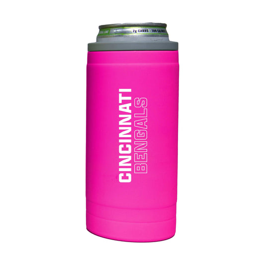Cincinnati Bengals 12oz Electric Stacked Soft Touch Slim Coolie - Logo Brands - Flyclothing LLC