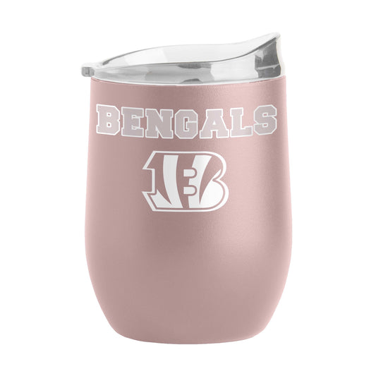 Cincinnati Bengals 16oz Stencil Powder Coat Curved Beverage - Logo Brands - Flyclothing LLC