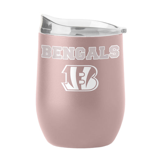 Cincinnati Bengals 16oz Stencil Powder Coat Curved Beverage - Logo Brands - Flyclothing LLC
