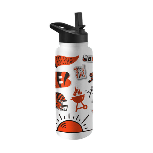 Cincinnati Bengals 34oz Native Quencher Bottle - Logo Brands - Flyclothing LLC