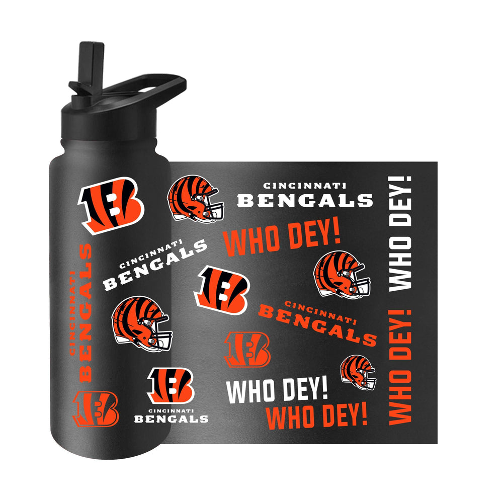 Cincinnati Bengals 34oz Native Quencher Bottle - Logo Brands - Flyclothing LLC