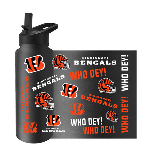 Cincinnati Bengals 34oz Native Quencher Bottle - Logo Brands - Flyclothing LLC