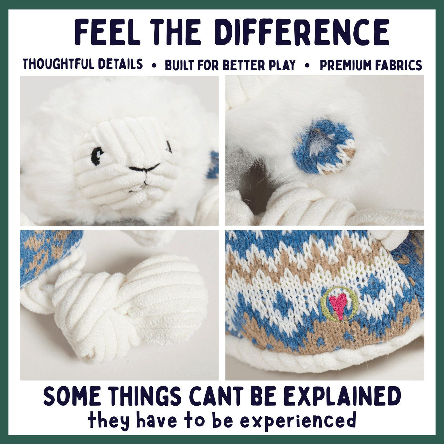 Leo Lamb Plush Dog Toy Knottie® - HuggleHounds - Flyclothing LLC