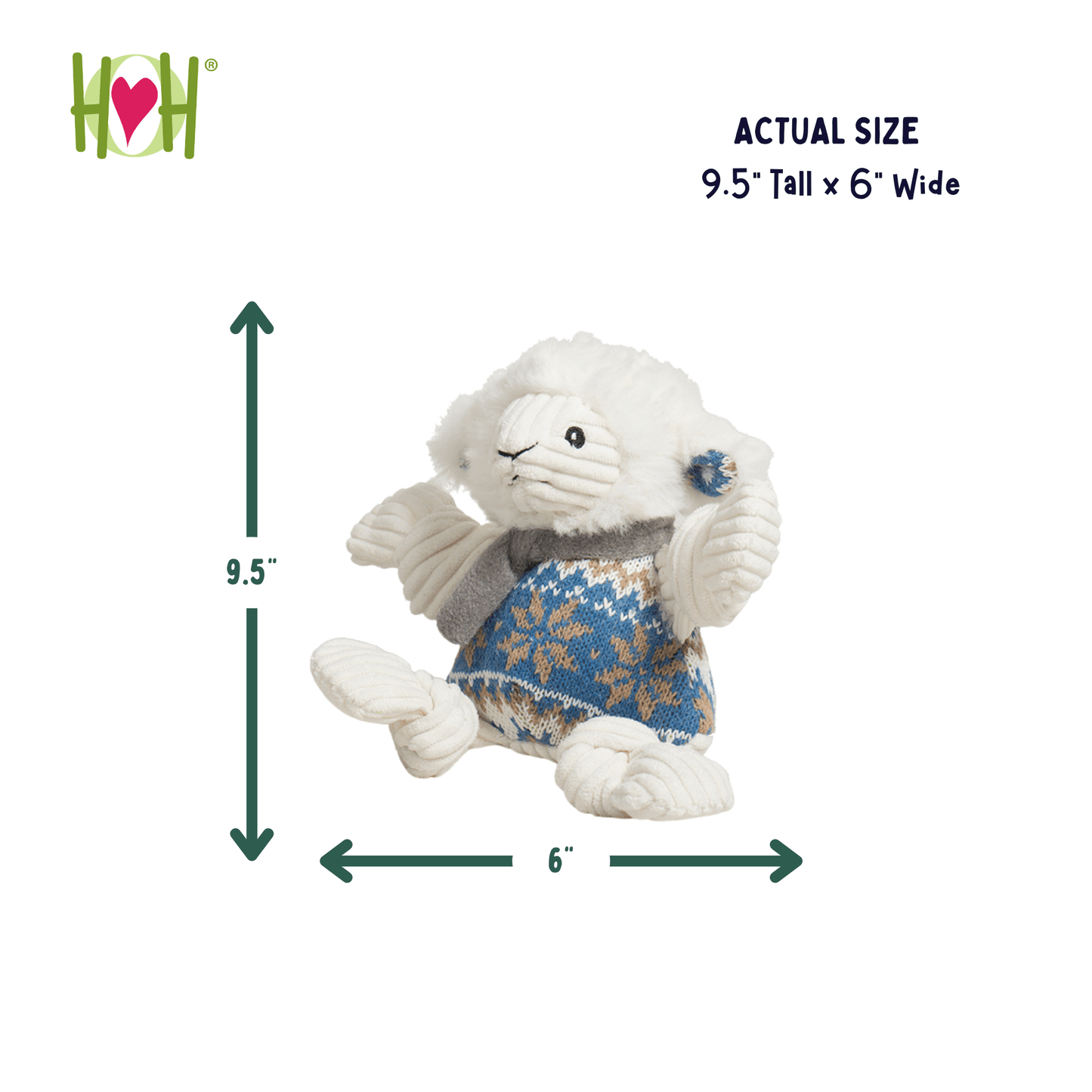 Leo Lamb Plush Dog Toy Knottie® - HuggleHounds - Flyclothing LLC