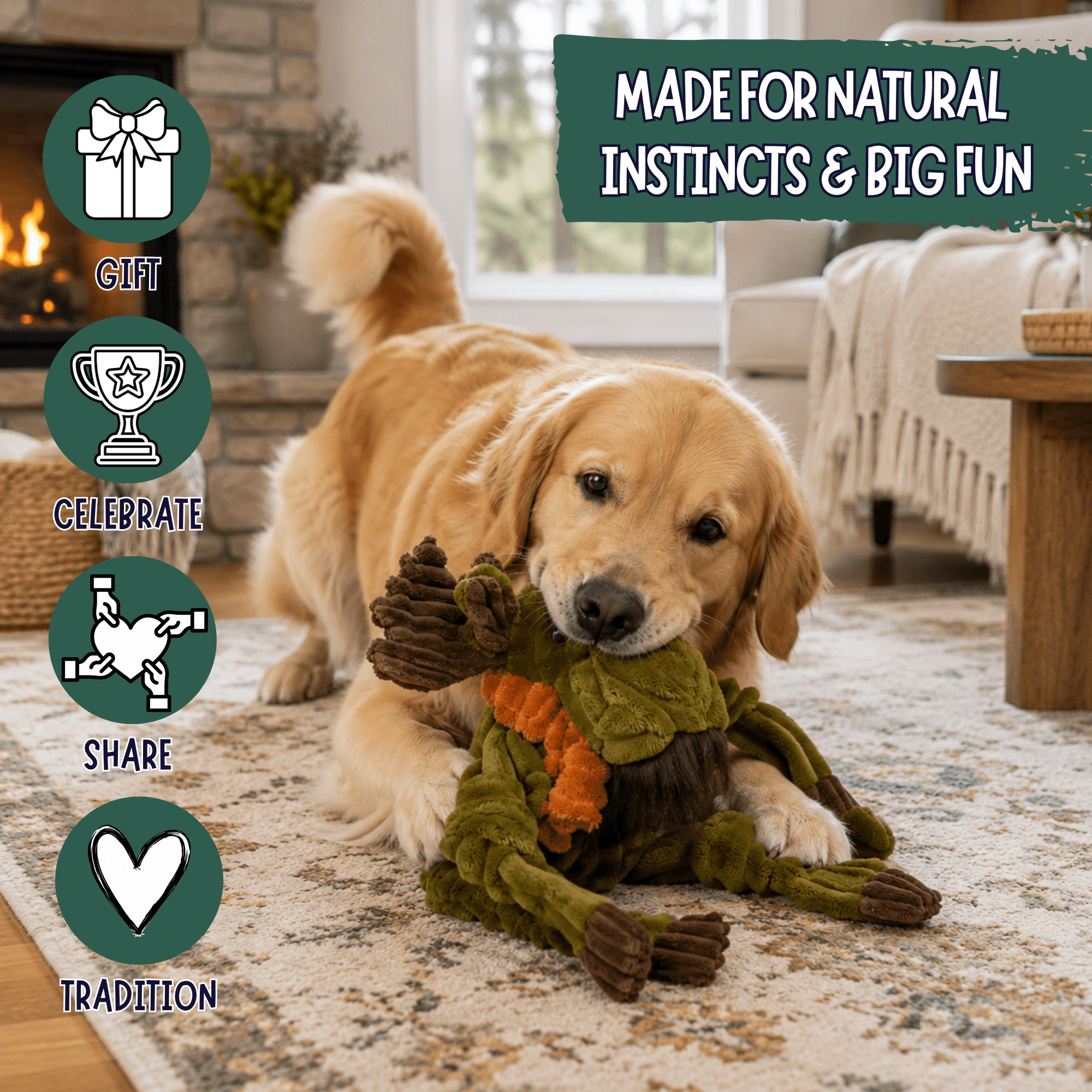 Milo Moose Plush Dog Toy Knottie® - HuggleHounds - Flyclothing LLC
