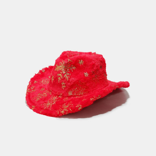Fuzzy Snowflakes Polyester Hat - Trendsi