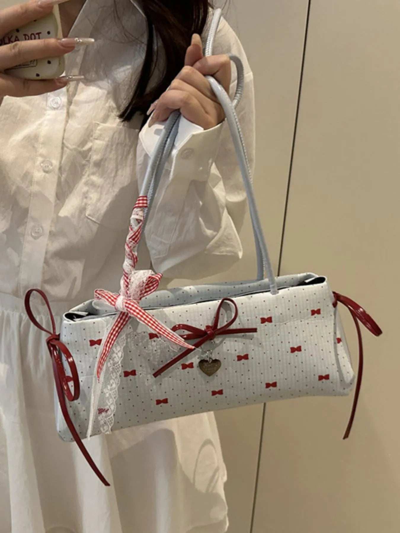 Bow Print Shoulder Bag - Trendsi - Flyclothing LLC