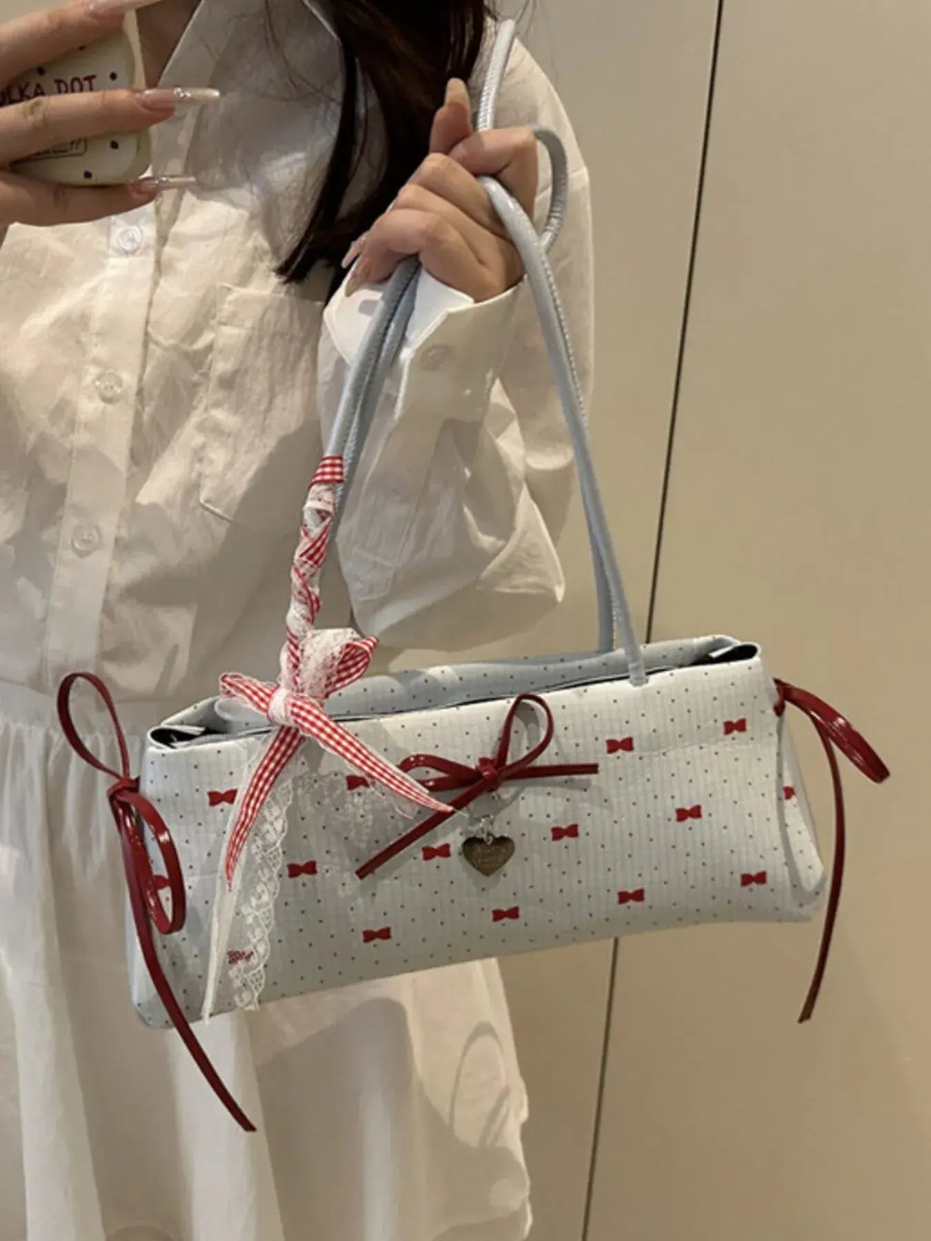 Bow Print Shoulder Bag - Trendsi - Flyclothing LLC