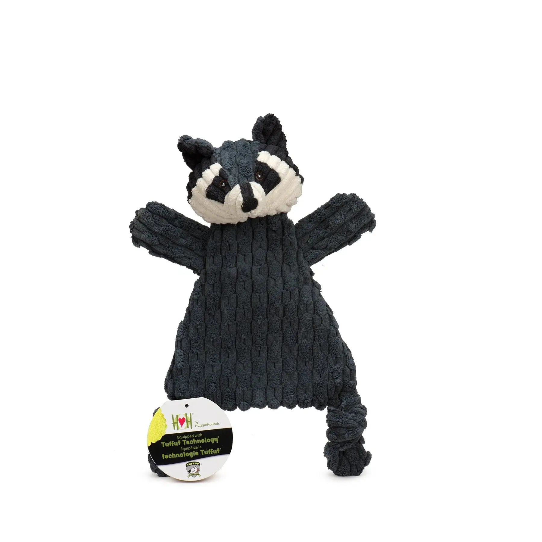 Reggie Raccoon HuggleFlatties™ Durable Plush Dog Toy - HuggleHounds - Flyclothing LLC