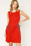 Umgee Round Neck Sleeveless Tank Dress with Pockets - Trendsi