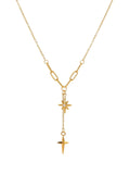 18K Gold-Plated Star Cross Pendant Necklace - Trendsi - Flyclothing LLC