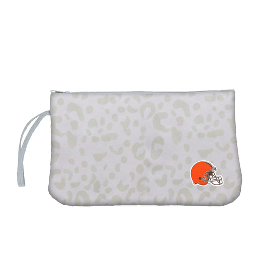 Cleveland Browns Leopard Print Wristlet - Logo Brands - Flyclothing LLC